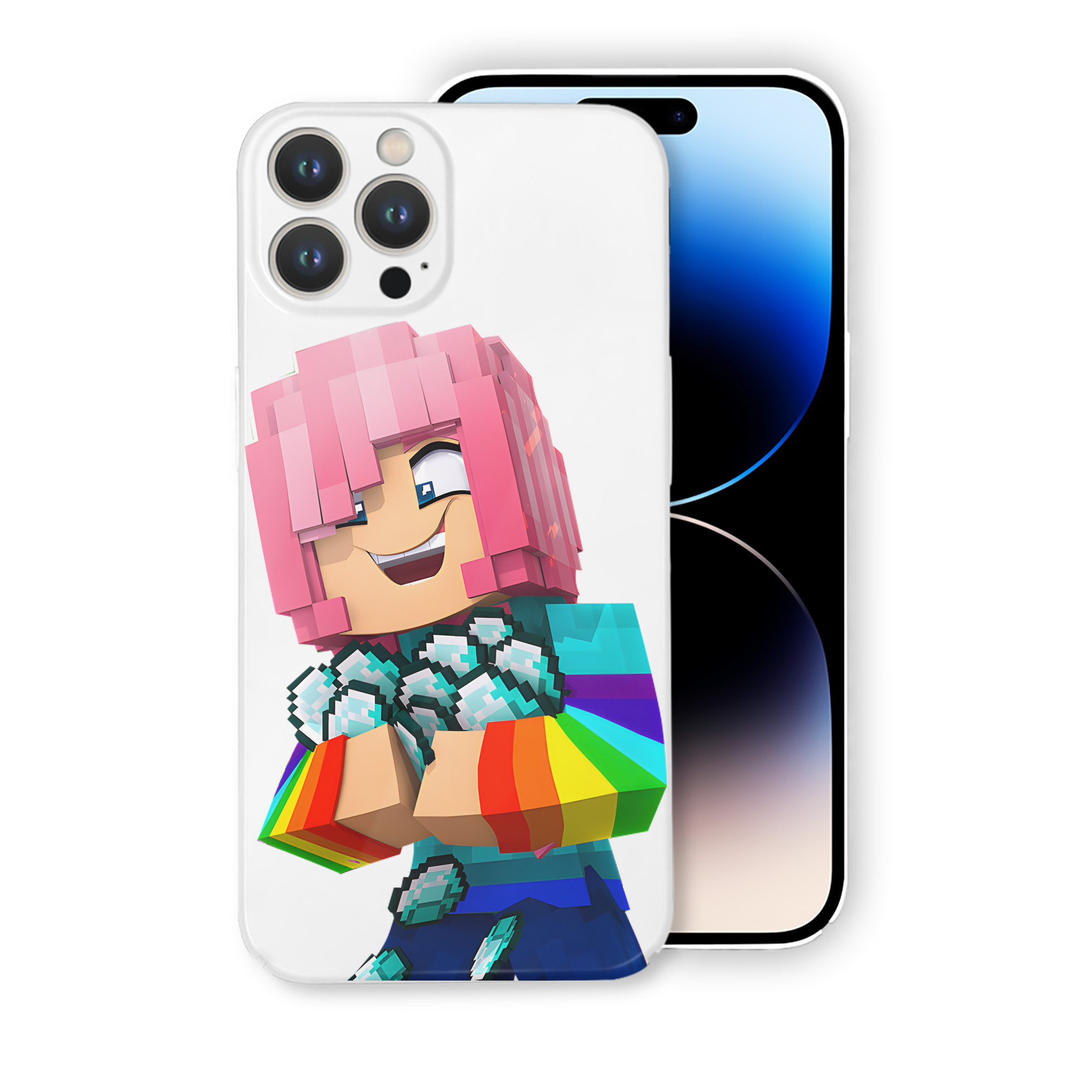 （画像用） マインクラフト ブロックの世界 Minecraft MC Block world 【iPhone 14シリーズ対応】ハードケース